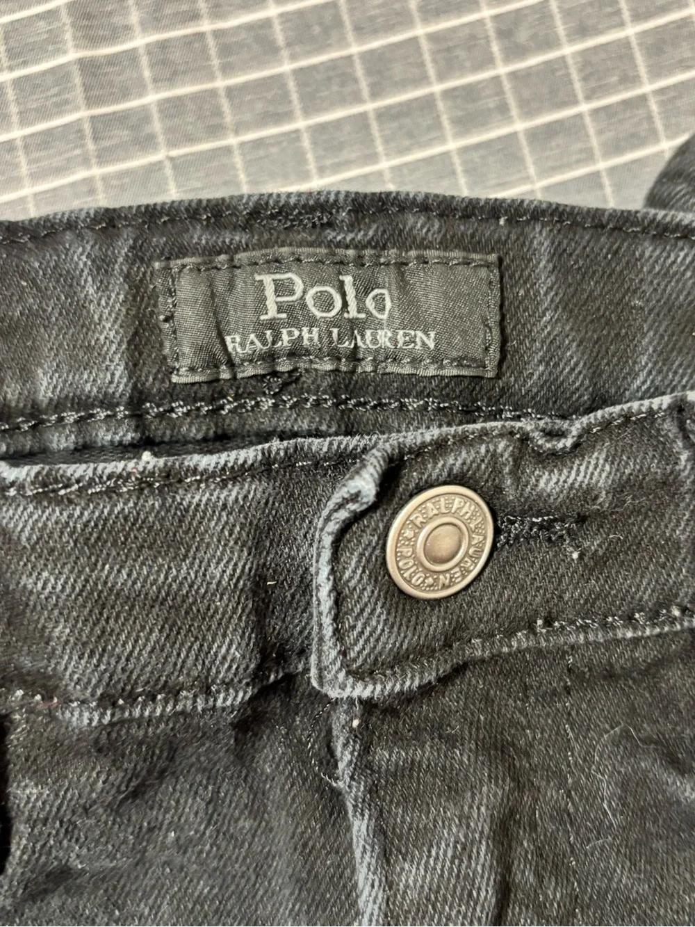 Ralph Lauren Black Denim Jeans with Branded Button